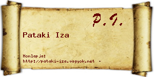 Pataki Iza névjegykártya